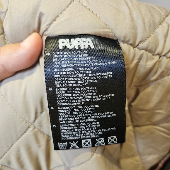 👍Puffa green removable real fur hood anorak winter parka jacket size S US. - Picture 12 of 13